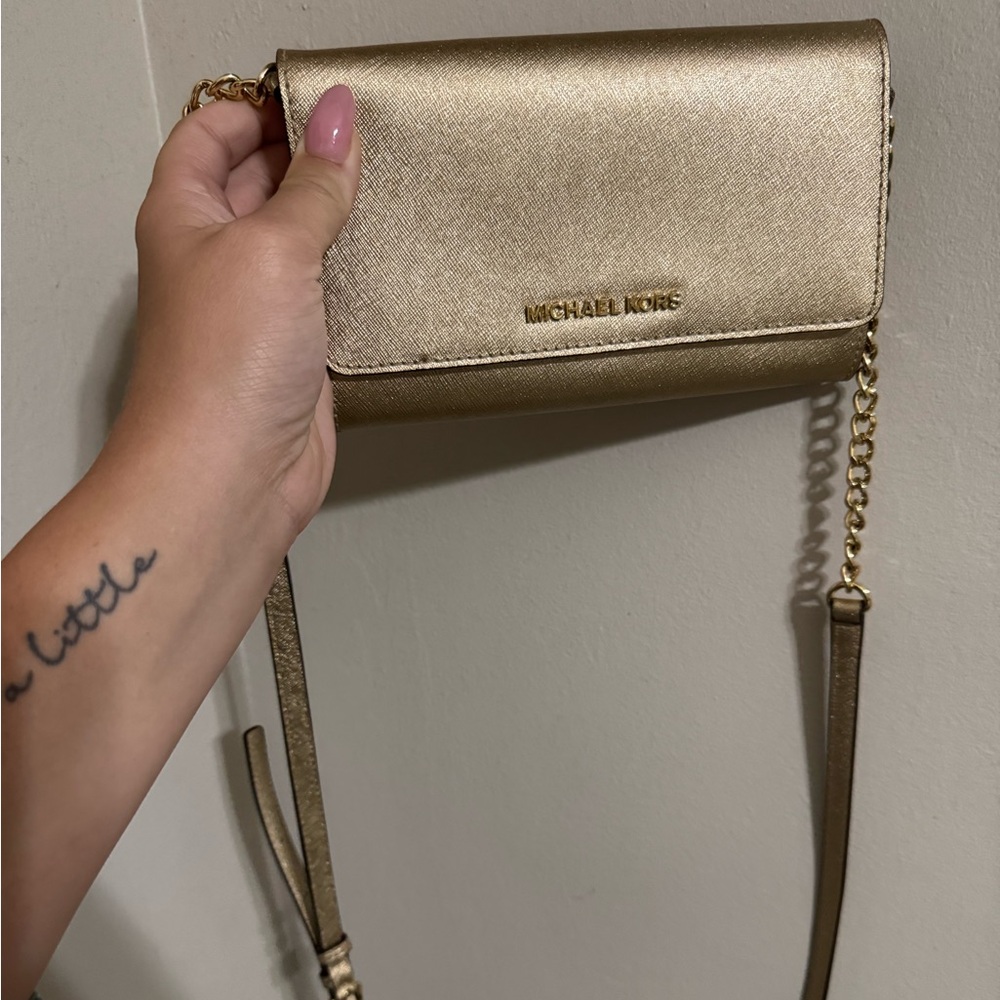 Michael Kors Metallic Gold Crossbody Bag